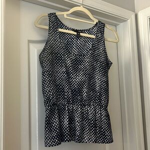 Aqua Dot Print Peplum Top